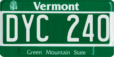 VT license plate DYC240