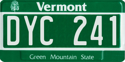 VT license plate DYC241