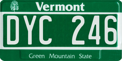VT license plate DYC246