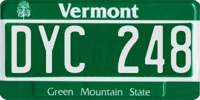 VT license plate DYC248