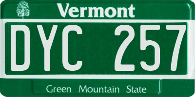 VT license plate DYC257