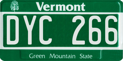 VT license plate DYC266