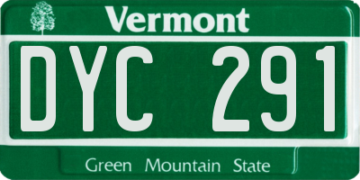 VT license plate DYC291