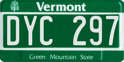 VT license plate DYC297