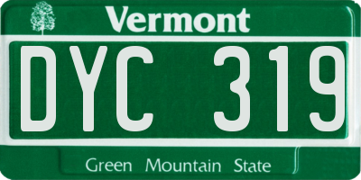 VT license plate DYC319