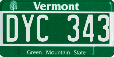 VT license plate DYC343