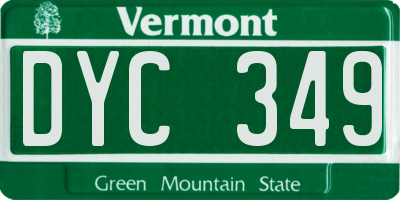 VT license plate DYC349