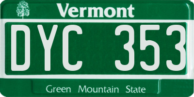VT license plate DYC353