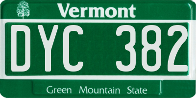 VT license plate DYC382