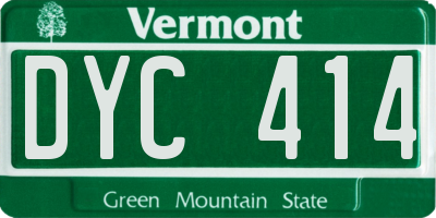 VT license plate DYC414
