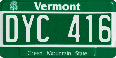 VT license plate DYC416