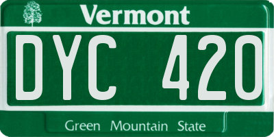 VT license plate DYC420