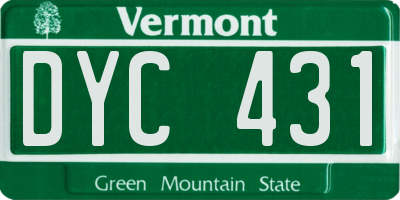 VT license plate DYC431