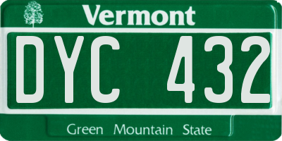 VT license plate DYC432