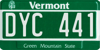 VT license plate DYC441