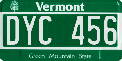 VT license plate DYC456