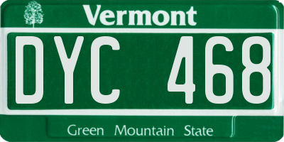 VT license plate DYC468