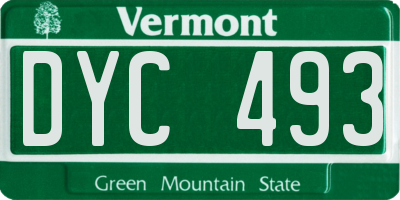 VT license plate DYC493