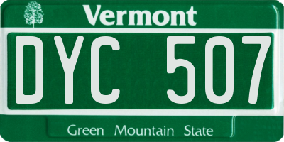 VT license plate DYC507