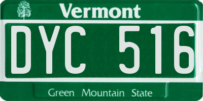 VT license plate DYC516