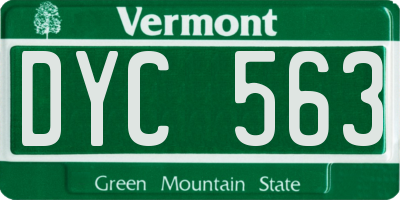 VT license plate DYC563