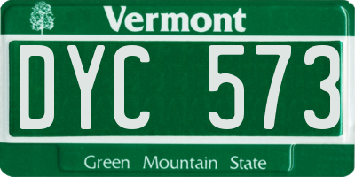 VT license plate DYC573
