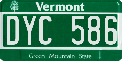 VT license plate DYC586