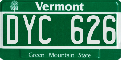VT license plate DYC626