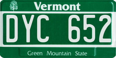 VT license plate DYC652