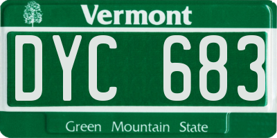 VT license plate DYC683