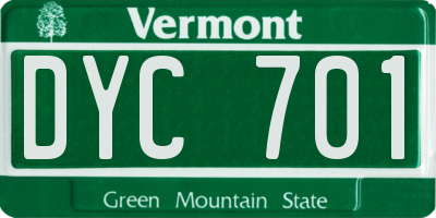 VT license plate DYC701