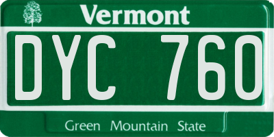 VT license plate DYC760