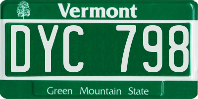 VT license plate DYC798