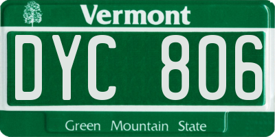VT license plate DYC806