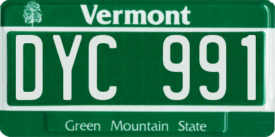 VT license plate DYC991