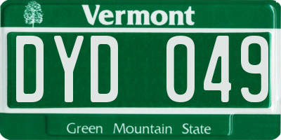 VT license plate DYD049