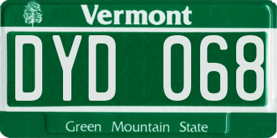 VT license plate DYD068