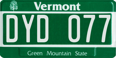 VT license plate DYD077