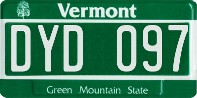 VT license plate DYD097