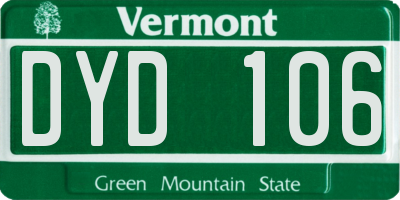 VT license plate DYD106