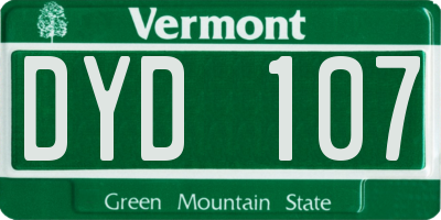 VT license plate DYD107