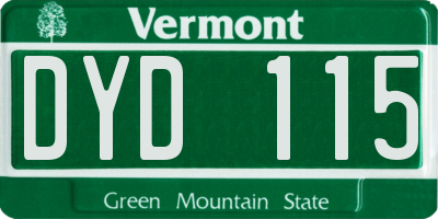 VT license plate DYD115