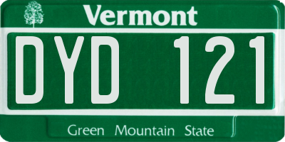 VT license plate DYD121