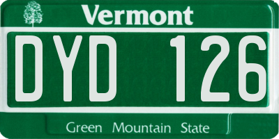 VT license plate DYD126