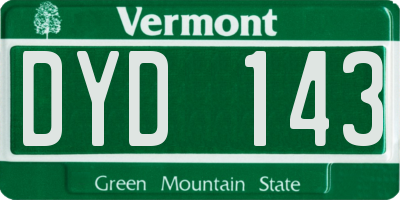 VT license plate DYD143