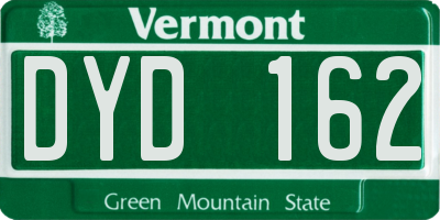 VT license plate DYD162