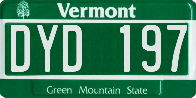 VT license plate DYD197