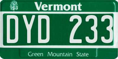 VT license plate DYD233