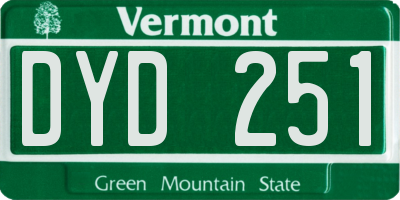 VT license plate DYD251