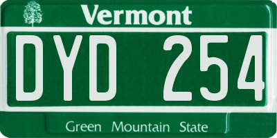VT license plate DYD254